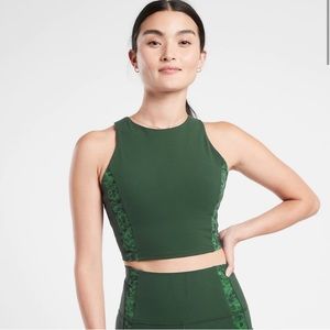Athleta Conscious Crop Serene High Neck Tank | Built-In Support | Bra Tank